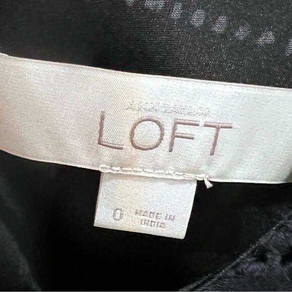 Ann Taylor Loft black eyelet fit and flare dress size 0 - Picture 7 of 8